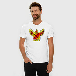 Футболка slim-fit Дота 2 - огненный феникс, цвет: белый — фото 2