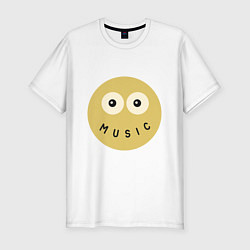 Мужская slim-футболка Music smile