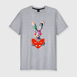 Мужская slim-футболка Влюблённая зая