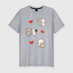 Мужская slim-футболка Стикеры Котиков