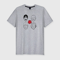 Мужская slim-футболка Red Hot Chili Peppers фан-арт