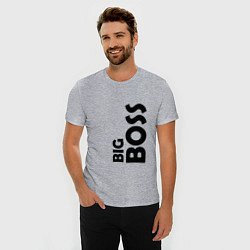 Футболка slim-fit BIG BOSS - темная, цвет: меланж — фото 2
