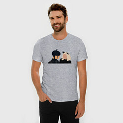 Футболка slim-fit Уэнздей и подруга кошки, цвет: меланж — фото 2