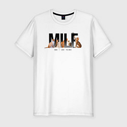 Мужская slim-футболка Man I love Felines - MILF