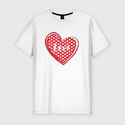 Мужская slim-футболка Мое сердце любимым