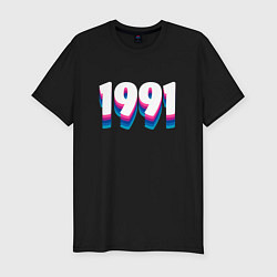 Футболка slim-fit Made in 1991 vintage art, цвет: черный