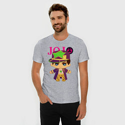 Футболка slim-fit Little Jotaro Cujo - JoJo Bizarre Adventure, цвет: меланж — фото 2