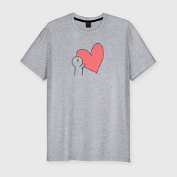 Мужская slim-футболка Сердце - мем