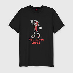 Мужская slim-футболка Hot since 2001