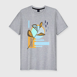 Мужская slim-футболка Минималистский абстрактный рисунок