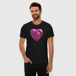 Футболка slim-fit Механическое розовое сердце, цвет: черный — фото 2