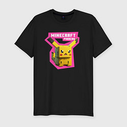 Мужская slim-футболка Minecraft - Pikachu