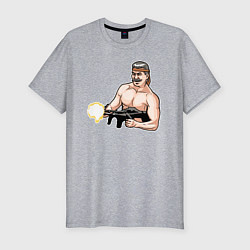 Мужская slim-футболка Сталин боевой