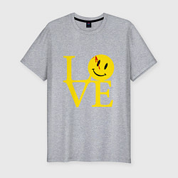 Мужская slim-футболка Smile love