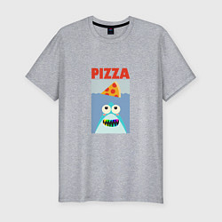 Мужская slim-футболка Pizza jaws