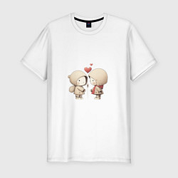 Мужская slim-футболка Покажи свою любовь в день Святого Валентина