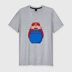 Мужская slim-футболка Тоторо Марио