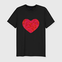 Мужская slim-футболка Сердце из мазков краски