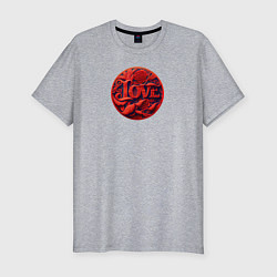 Мужская slim-футболка Любовь на День Святого Валентина, узор