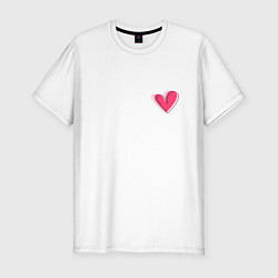 Мужская slim-футболка Бьющееся сердце - мини