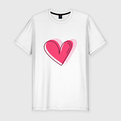 Мужская slim-футболка Большое бьющееся сердце