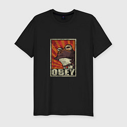 Мужская slim-футболка Obey frog