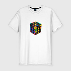 Мужская slim-футболка Кубик-рубик
