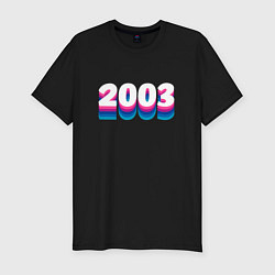 Футболка slim-fit Made in 2003 vintage art, цвет: черный