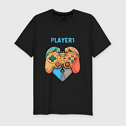 Футболка slim-fit Player 1, цвет: черный