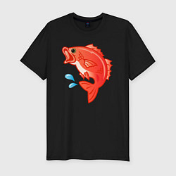 Мужская slim-футболка Красный лещ морской