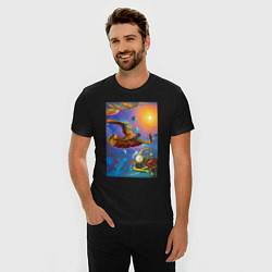 Футболка slim-fit Cosmic fantasy - neural network, цвет: черный — фото 2