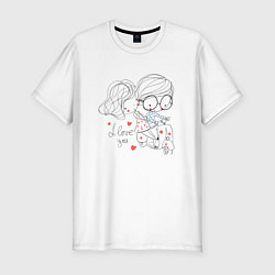 Футболка slim-fit Любовь на скорости, цвет: белый