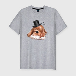 Мужская slim-футболка Мистер кролик