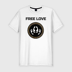 Мужская slim-футболка Свободная любовь
