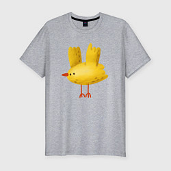 Мужская slim-футболка Желтая птичка