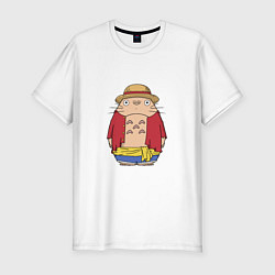 Мужская slim-футболка Totoro Luffy