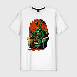 Мужская slim-футболка Диванные войска заяц