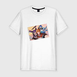 Футболка slim-fit Тарталья из Genshin Impact, цвет: белый