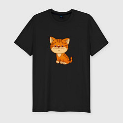 Мужская slim-футболка Рыжий котенок
