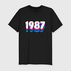Мужская slim-футболка Made in 1987 vintage art