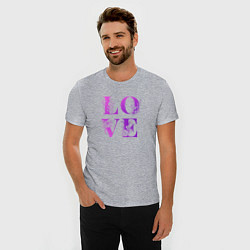 Футболка slim-fit Love Любовь цветы, цвет: меланж — фото 2