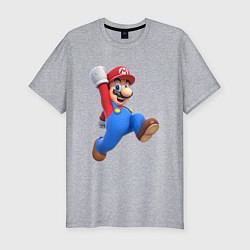 Футболка slim-fit Марио прыгает, цвет: меланж