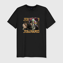 Мужская slim-футболка Джотаро Куджо со стендом