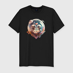 Мужская slim-футболка Космос и любовь