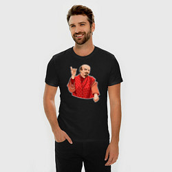 Футболка slim-fit Ленин в пижаме, цвет: черный — фото 2