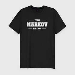 Футболка slim-fit Team Markov forever - фамилия на латинице, цвет: черный