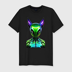 Мужская slim-футболка Eared alien - neural network