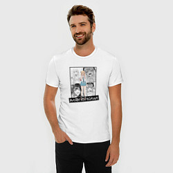 Футболка slim-fit Марин Китагава на фоне манги, цвет: белый — фото 2