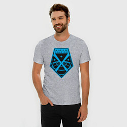 Футболка slim-fit Vigilo confido blue, цвет: меланж — фото 2