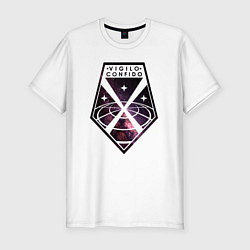 Футболка slim-fit Vigilo confido space, цвет: белый